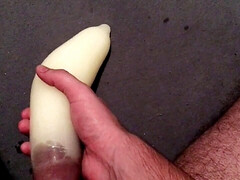Filling up a condom...! Completely