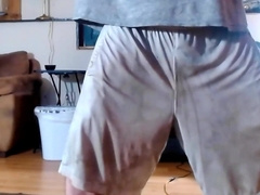 White Under Armour cut-offs get peed