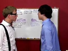 Geeky tutor gets a lesson in hardcore gay sex