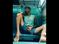 Sexy boy in train want sex nude cum