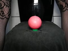 Red hole swallowing pink ball