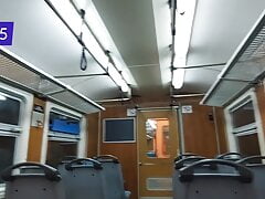 Mere commuting - public jerking, piss marking inside train & cum