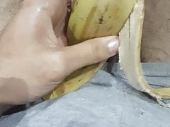 Hear my heartbeat as I masturbate with a banana peel