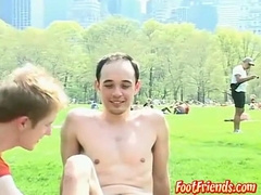 Sporty Homosexuals Soles Lubricated up and Kittled by his Buddies (footfriends )