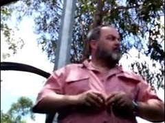 Str8 babby bear jerkin off in the park