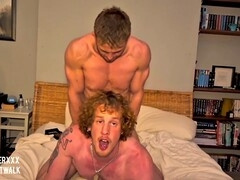 Hairy ginger stud gets pounded by buff jock Christian Hunter and Sam Steiner