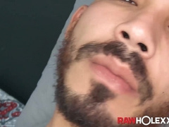 Big dicked hairy Latino Lonesome Leon looks amazing while masturbating