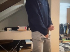 Grey Sweatpants Erection
