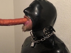 Rubber Pig Throat Fucked By Machine