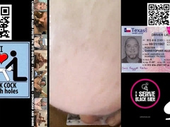 Exposure whore cums on his ID and licks it clean