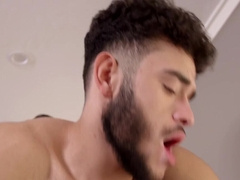 Bearded guy feels a lot of dick smashing his ass from behind