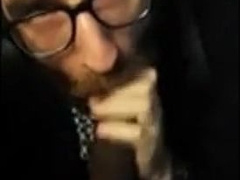 Hot bearded guy sucking guy in public restroom 8