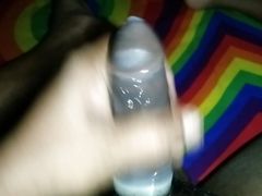 Mid Night Horny Gay Big Cock Condom Masturbation At Home Privately  Part 01