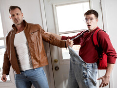 Stepdad fucks young lad in the ass and comes inside him