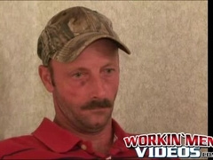 Mature gay toys his tight ass while being cock jerked