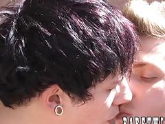 Twinks suck each other off before fucking by the pool