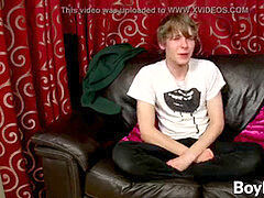 youthfull homosexual Josh Frey interviewed before tugging enormous cock