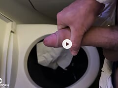 Tim Blesh Jerking off on a Flight in Airplane Toilet