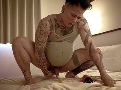 Tattooed Yoshi Kawasaki gets intense pleasure from a massive lovemaking toy