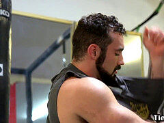 hung victim whipped by domineering gym hunk