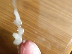 Jelly Sleeve Wank onto Table