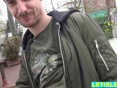 Latino straight dude receives rough bareback anal pounding