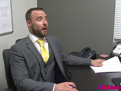 British muscular guy fellates off his chief