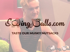 Straight Oliver Tucker poses and then gets to stimulate his ass and cock