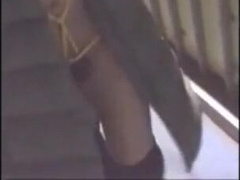 Chinese Crossdresser Ejaculates Outside