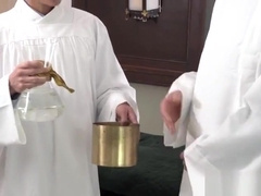 Taboo twink riding catholic cock