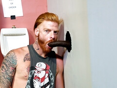 Ginger takes on a BBC after sucking it at the glory hole