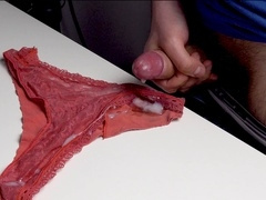 I had a naughty secret with my stepsister's dirty panties, milking myself on them and leaving behind my sticky mark.