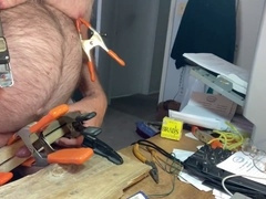 Real Hard Cock and Ball torture on live web cam display