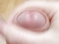 Skinny cute man entertains himself in bed by jerking off his cock