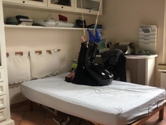 Restrain Bondage in leather trousers