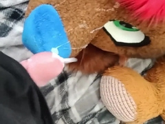 Spunk on fursuit until fully glazed