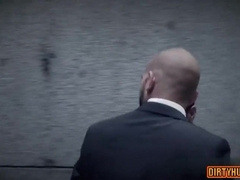 Watch this hot muscle babe take a raw bareback pounding from a hung stranger