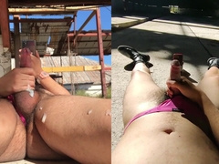 Latin Dude Outdoor Getting off