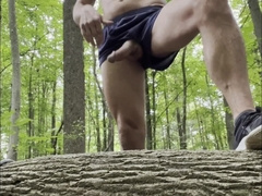 Caught in Public Hiking Jerkoff