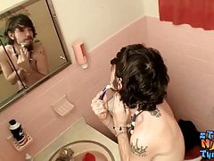 Dirty bum guy Samuel Phantom caresses his hairy schlong