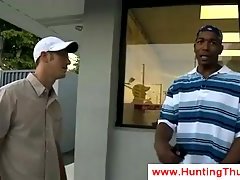 Sucking a black thug in a store
