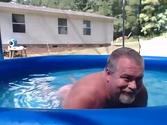 Naked pool dad