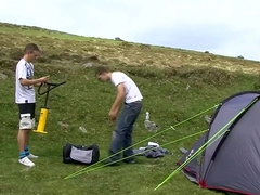 English Lads Gay Porn Wanking Together In Tent