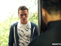 Watch these hot Latin guys share a cumshot in a wild threesome