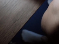 Young stud jacking off and spunk on the table