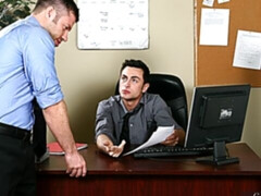 Office ass fuck scene starring Tristan Phoenix and Tristan Jaxx