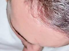 My straight stepdad pulls down my shorts to suck my cock and suck my body and then I suck his big hard cock