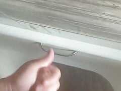Wanking my hard cock in the shower with cumshot