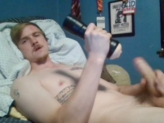 Unboxing my brand-new masturbator for my massive schlong!! Exploded many loads, massive cumshots on camera