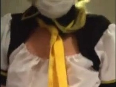 Amateur Asian CD cums while riding cock 12